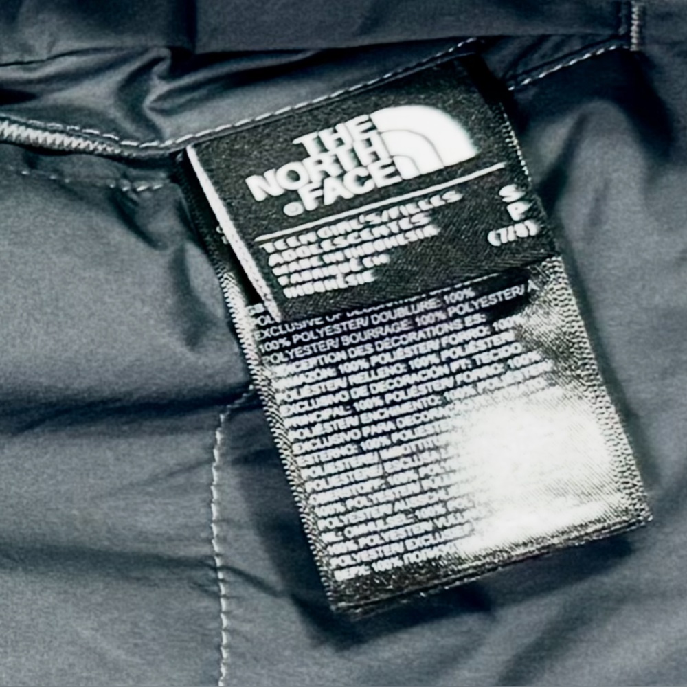 The North Face Dark Gray reversible down hooded jacket. - Picture 4 of 4